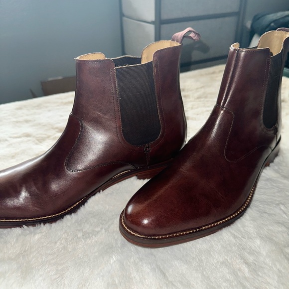 NWOB Cole Haan Grand OS Chelsea Boots Men’s Size 12 Leather Upper Chesnut Brown - Picture 3 of 6